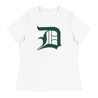 Detroit 'Old English D' T-Shirt (Laconic Green) | Women's Relaxed Fit