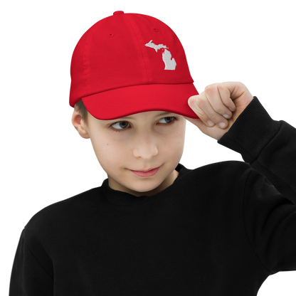 Michigan Youth Baseball Cap | White Outline