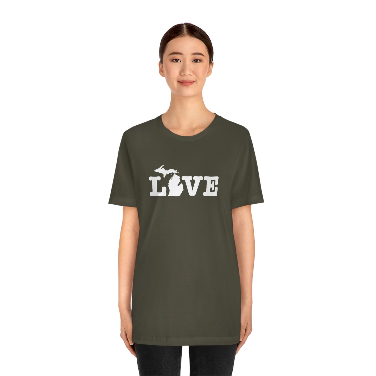 Michigan 'Love' T-Shirt (Typewriter Font) | Unisex Standard Fit