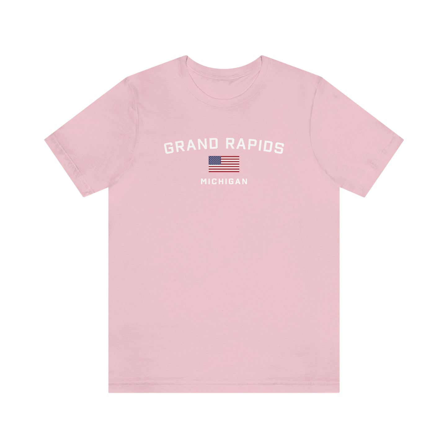 'Grand Rapids Michigan' T-Shirt (w/USA Flag Outline) | Unisex Standard Fit