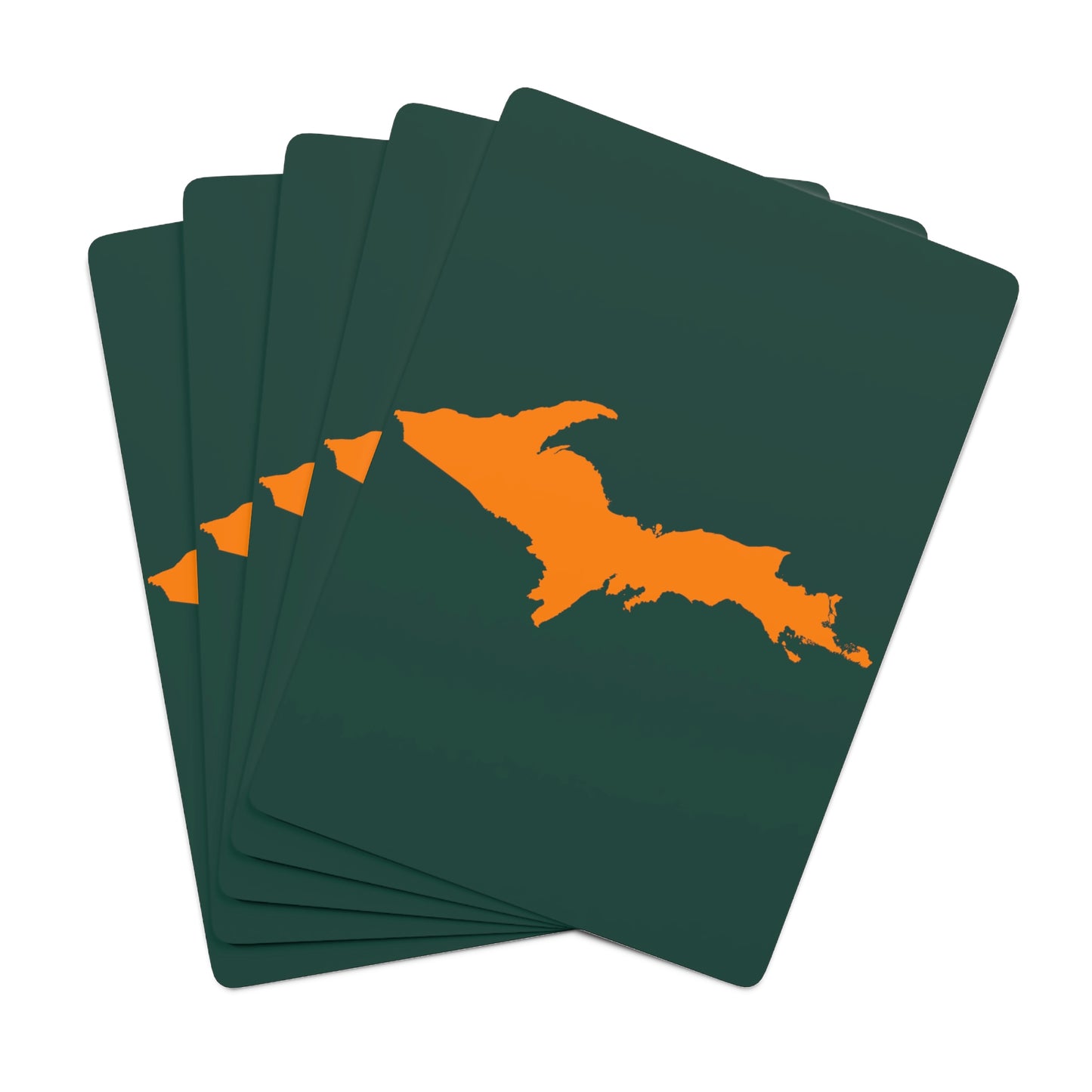 Michigan Upper Peninsula Poker Cards (Green w/ Orange UP Outline)