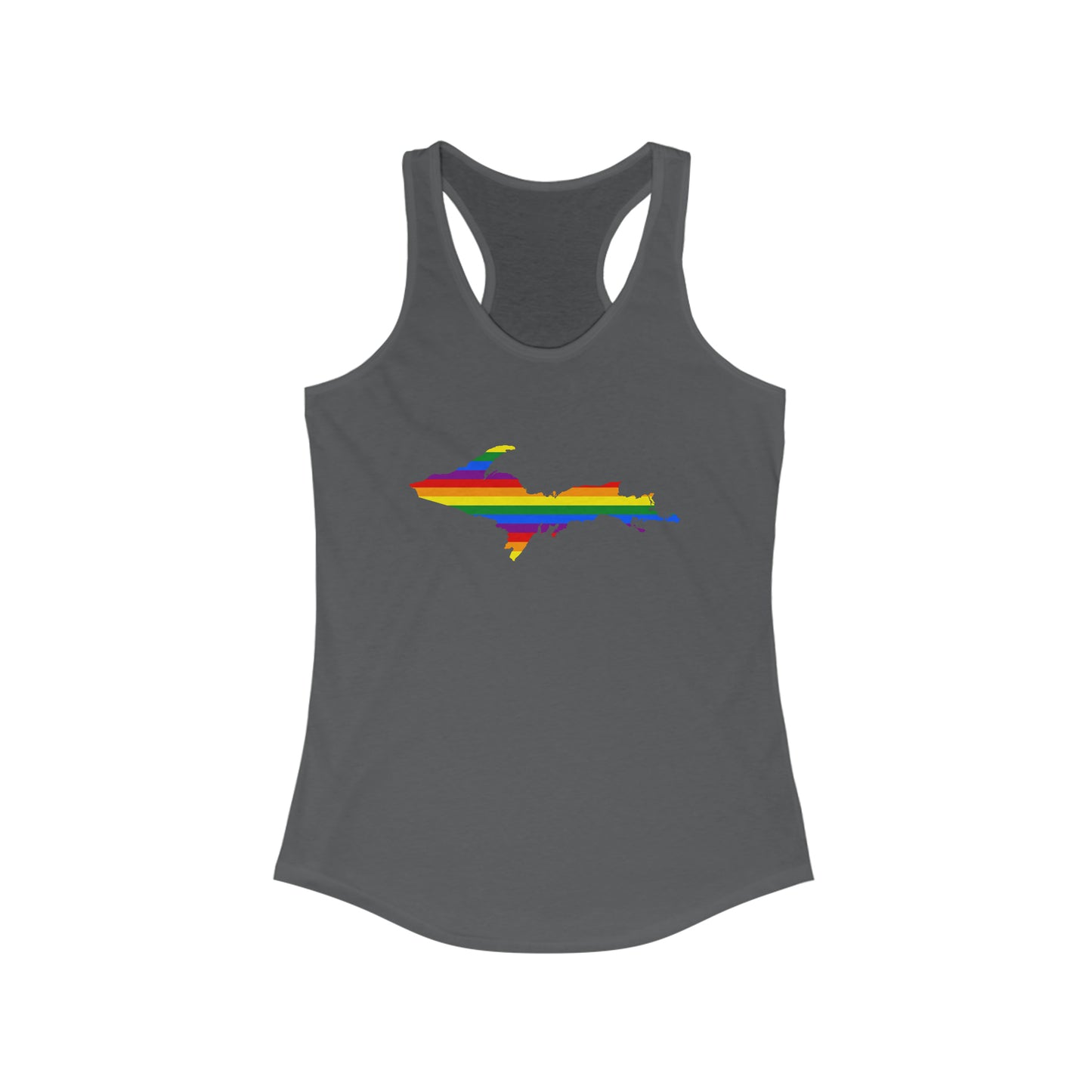 Michigan Upper Peninsula Tank Top (w/ UP Pride Flag Outline) | Women's Racerback