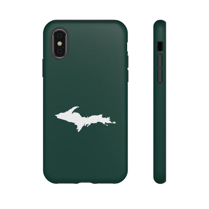 Michigan Upper Peninsula Tough Phone Case (Green w/ UP Outline) | Apple iPhone