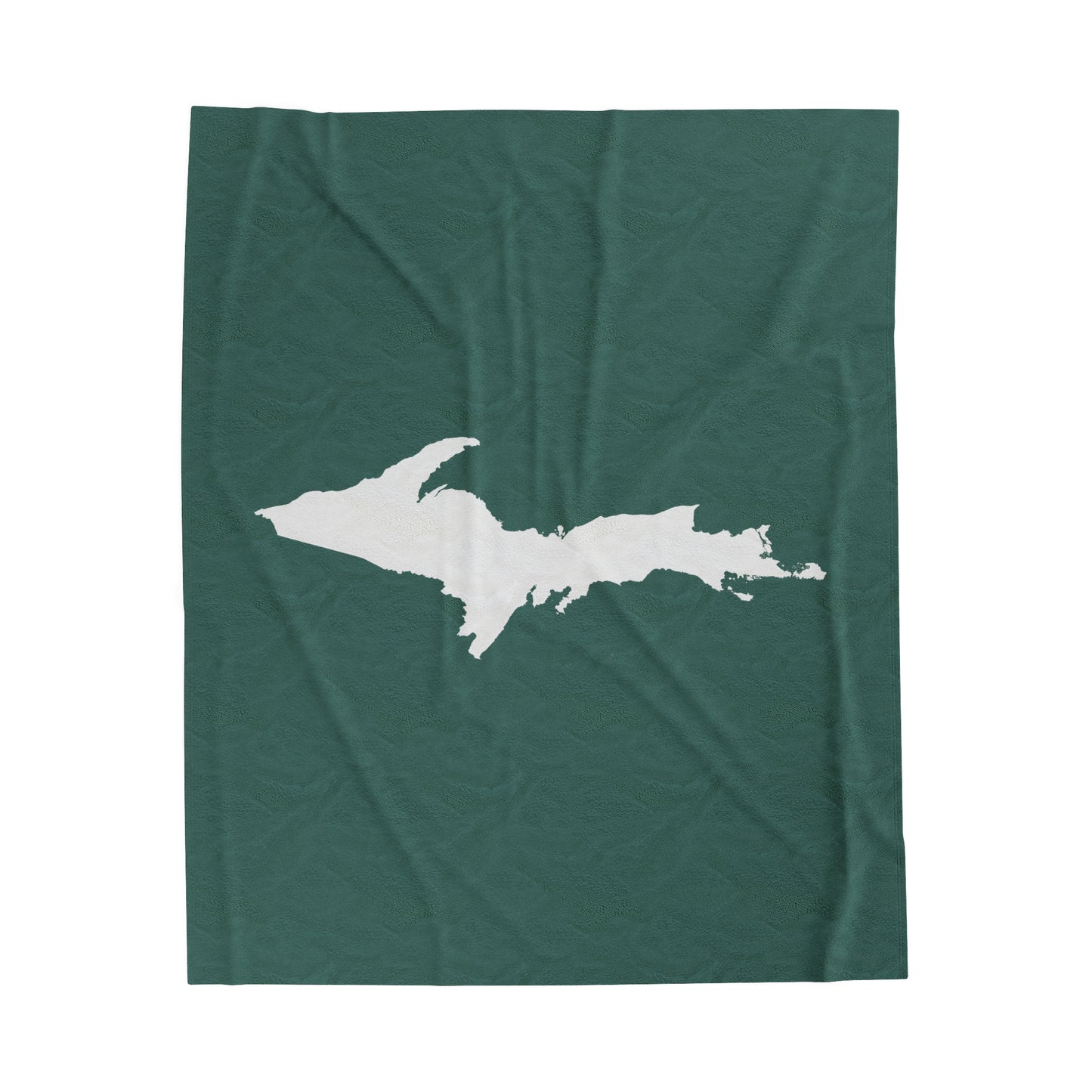 Michigan Upper Peninsula Plush Blanket (w/ UP Outline) | Copper Green