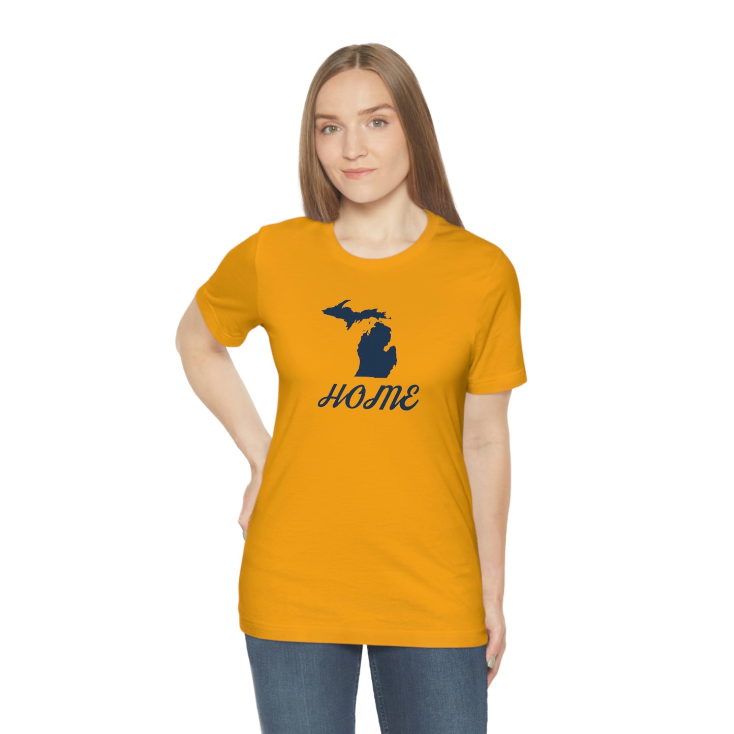 Michigan 'Home' T-Shirt (Retro Script Font) | Unisex Standard Fit