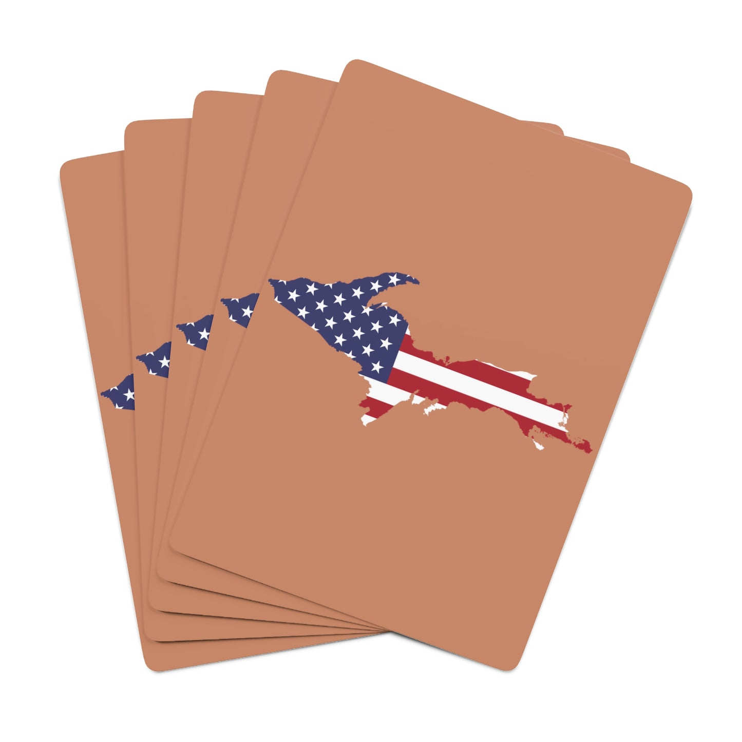 Michigan Upper Peninsula Poker Cards (Copper Color w/ UP USA Flag Outline)