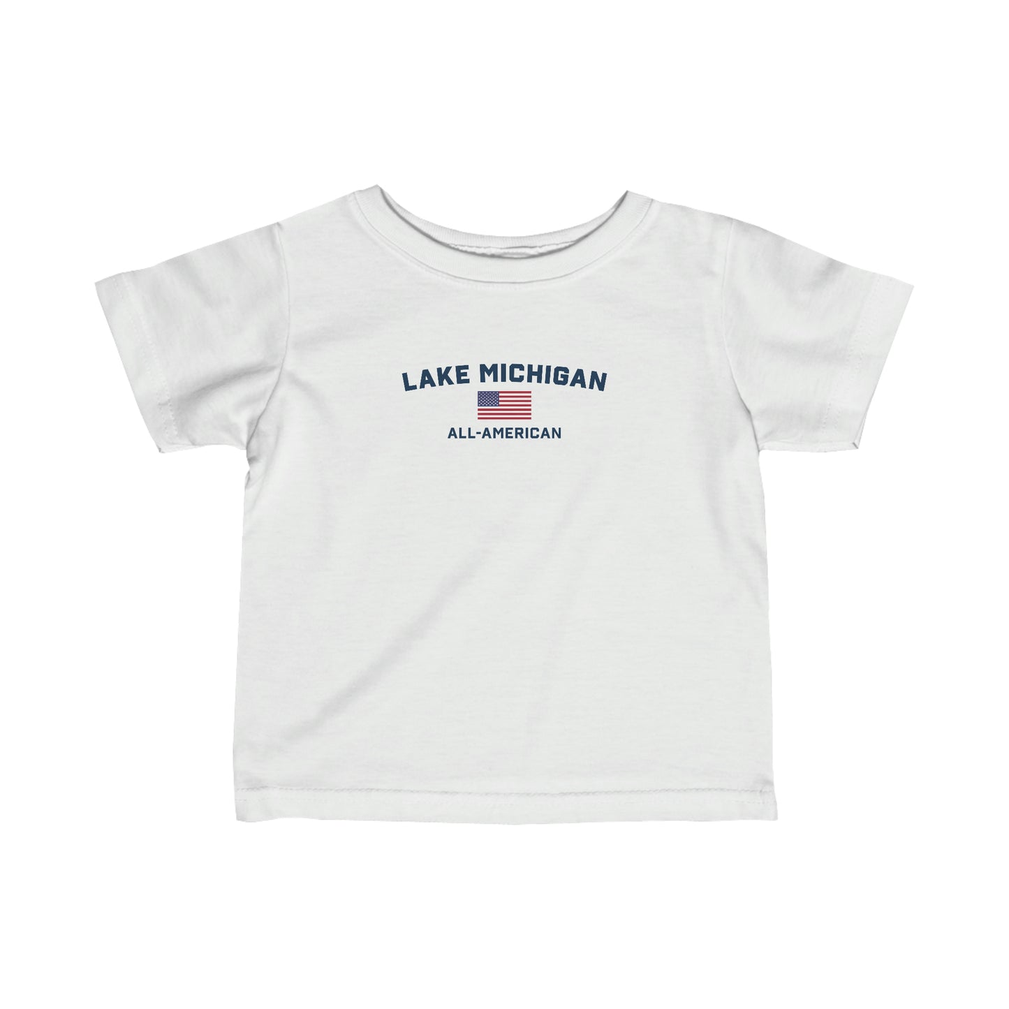 'Lake MIchigan All-American' T-Shirt (w/USA Flag Outline) |  Infant Short Sleeve