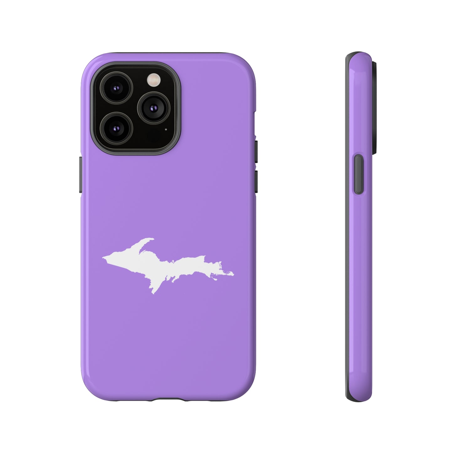 Michigan Upper Peninsula Tough Phone Case (Lavender w/ UP Outline) | Apple iPhone