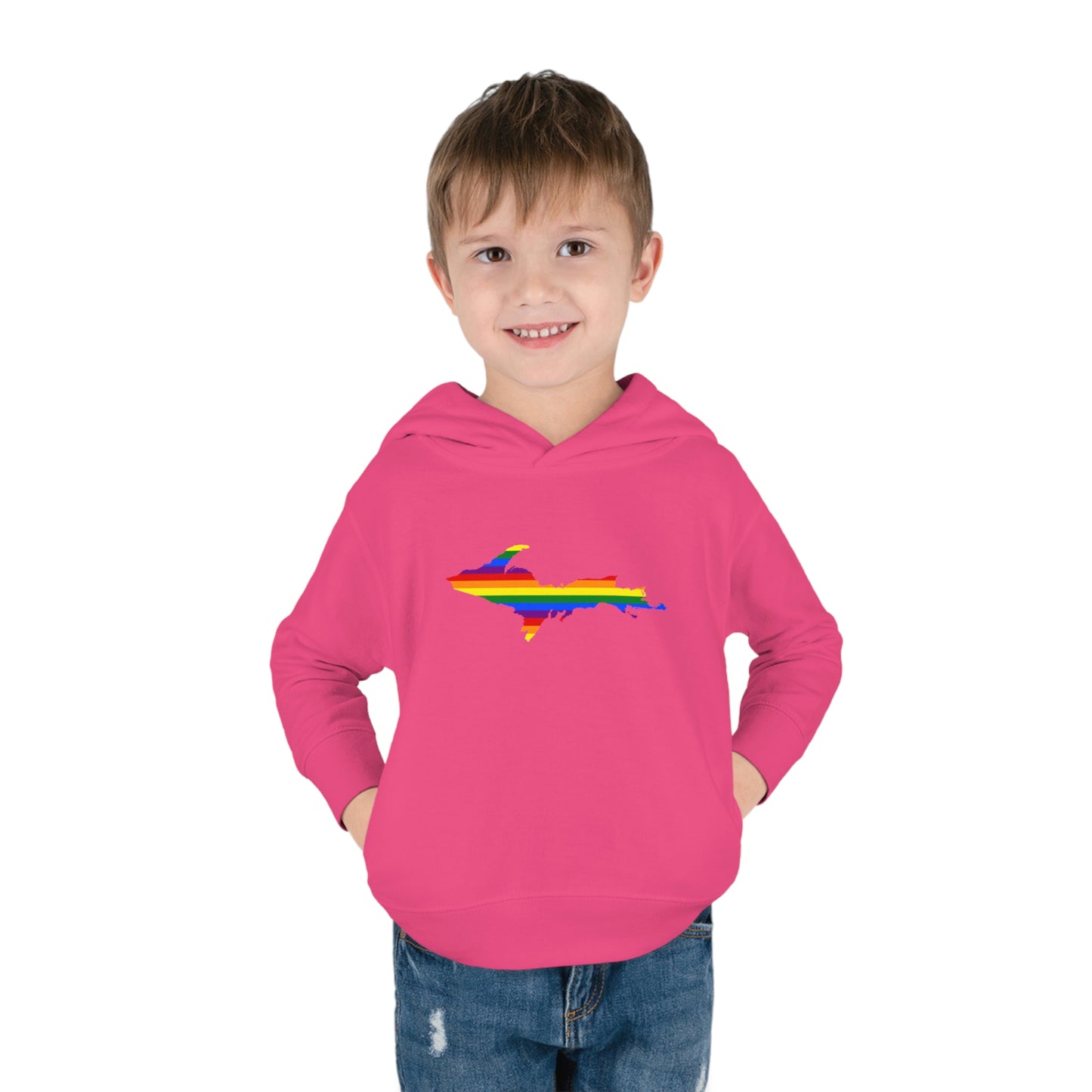 Michigan Upper Peninsula Hoodie (w/ UP Pride Flag Outline) | Unisex Toddler