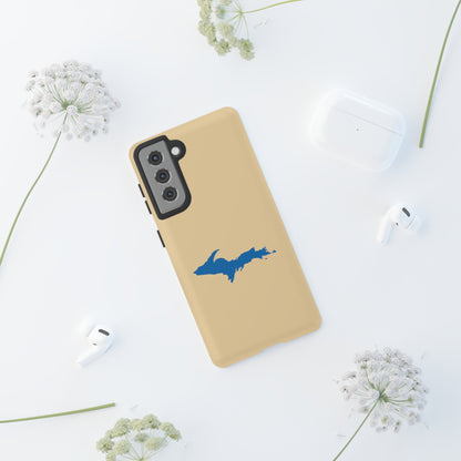 Michigan Upper Peninsula Tough Phone Case (Maple Color w/ Azure UP Outline) | Samsung & Pixel Android