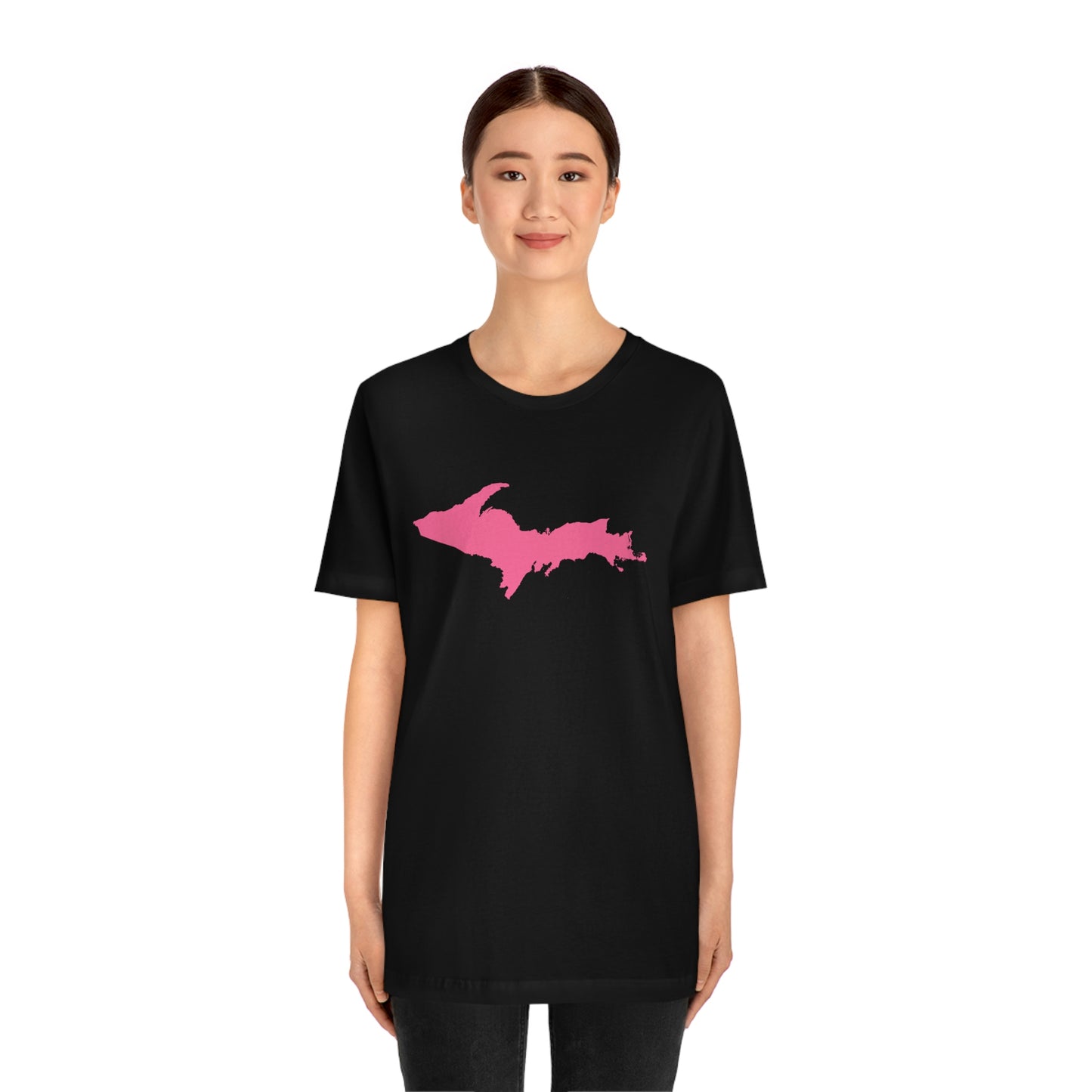 Michigan Upper Peninsula T-Shirt (w/ Pink UP Outline) | Unisex Standard Fit