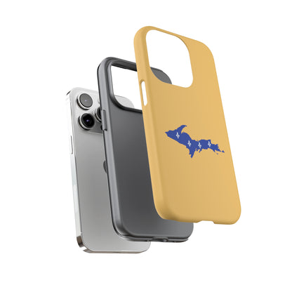 Michigan Upper Peninsula Tough Phone Case (Citrine Color w/ UP Quebec Flag Outline) | Apple iPhone