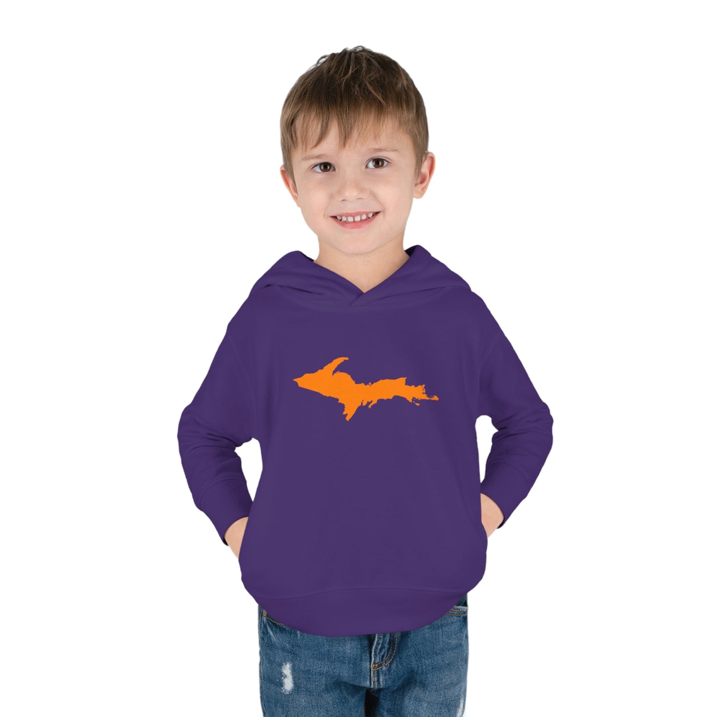 Michigan Upper Peninsula Hoodie (w/ Orange UP Outline) | Unisex Toddler