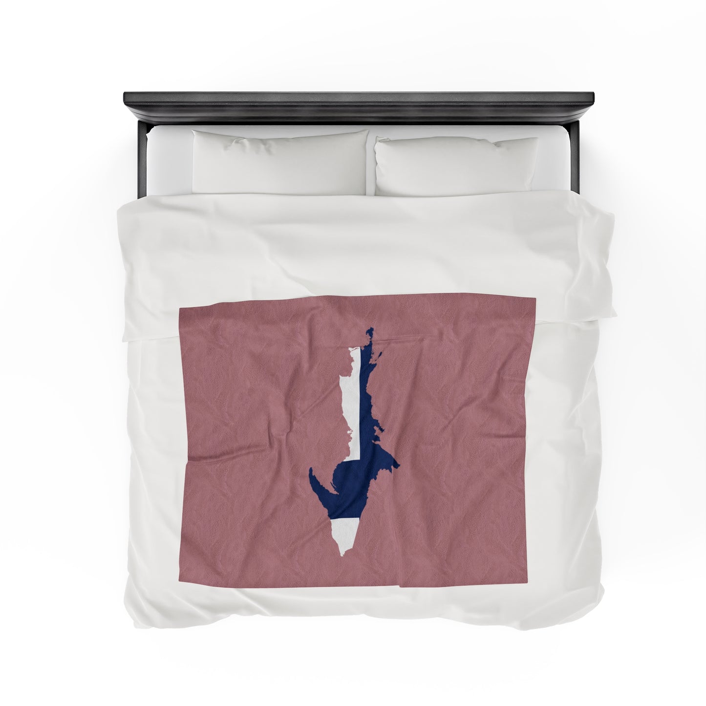 Michigan Upper Peninsula Plush Blanket (w/ UP Finland Flag Outline) | Cherry Blossom Pink