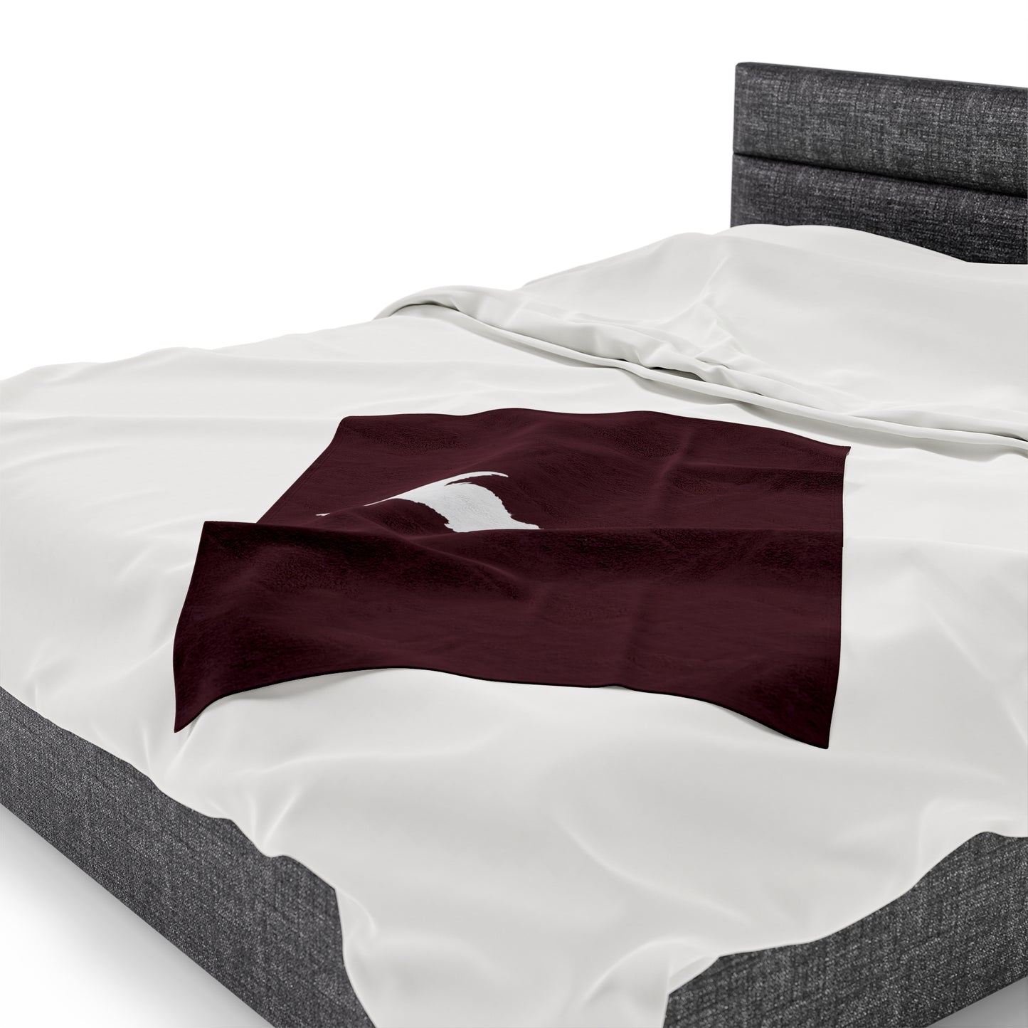 Michigan Upper Peninsula Plush Blanket (w/ UP Outline) | Old Mission Burgundy