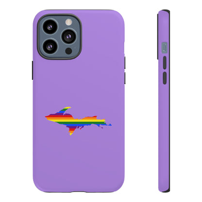 Michigan Upper Peninsula Tough Phone Case (Lavender w/ UP Pride Flag Outline) | Apple iPhone