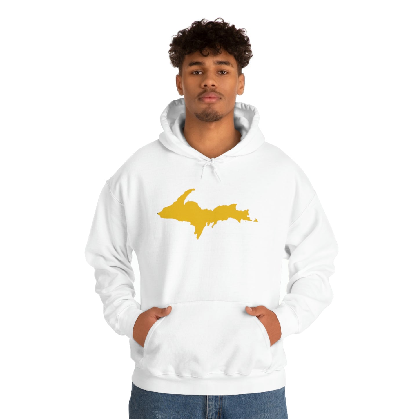 Michigan Upper Peninsula Hoodie (w/ Gold U.P. Outline) | Unisex Standard