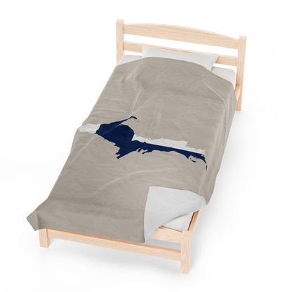 Michigan Upper Peninsula Plush Blanket (w/ UP Finland Flag Outline) | Canvas Color