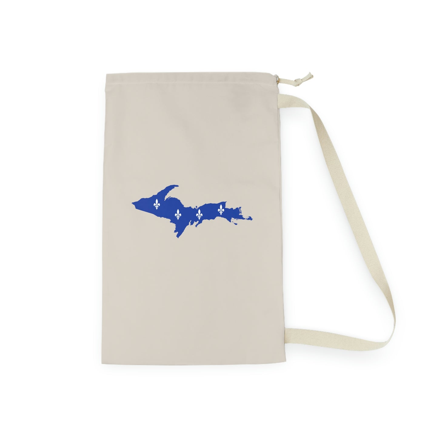 Michigan Upper Peninsula Laundry Bag (Canvas Color w/ UP Quebec Flag Outline)