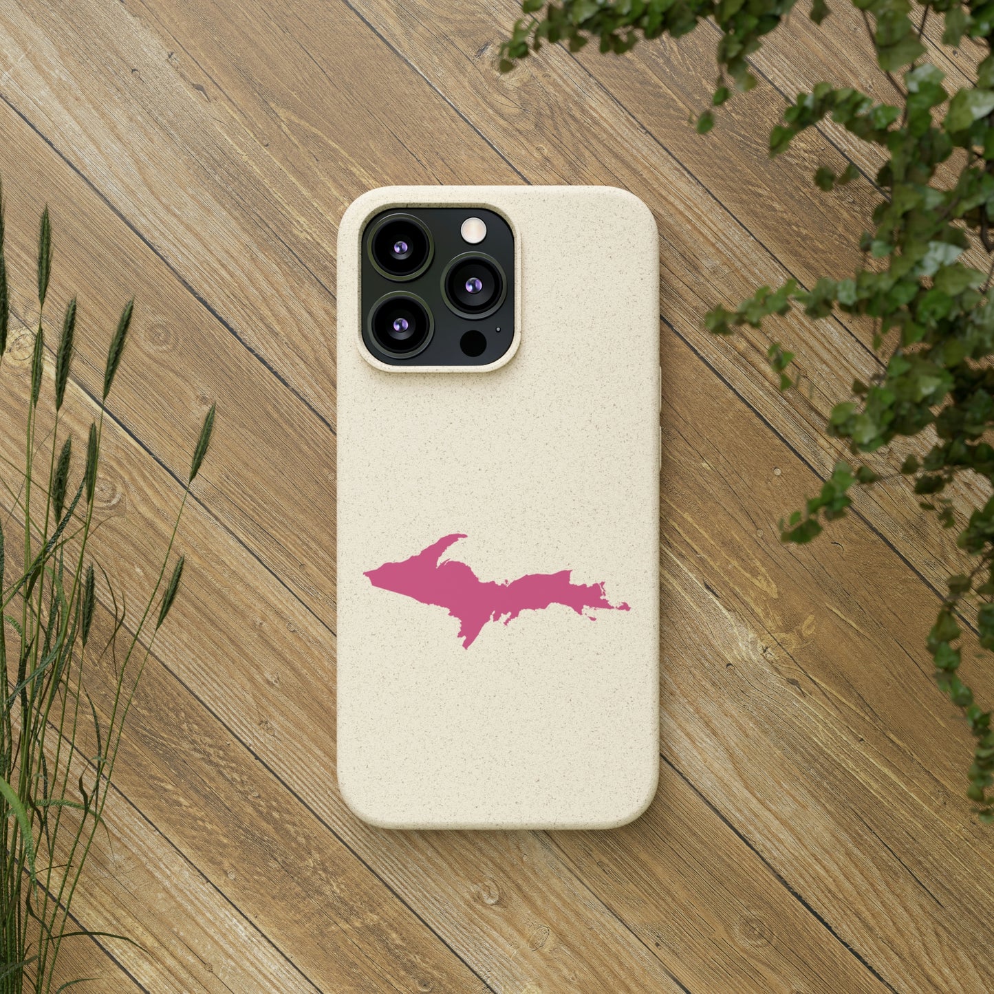 Michigan Upper Peninsula Biodegradable Phone Cases (w/ Pink UP Outline) | Apple iPhone