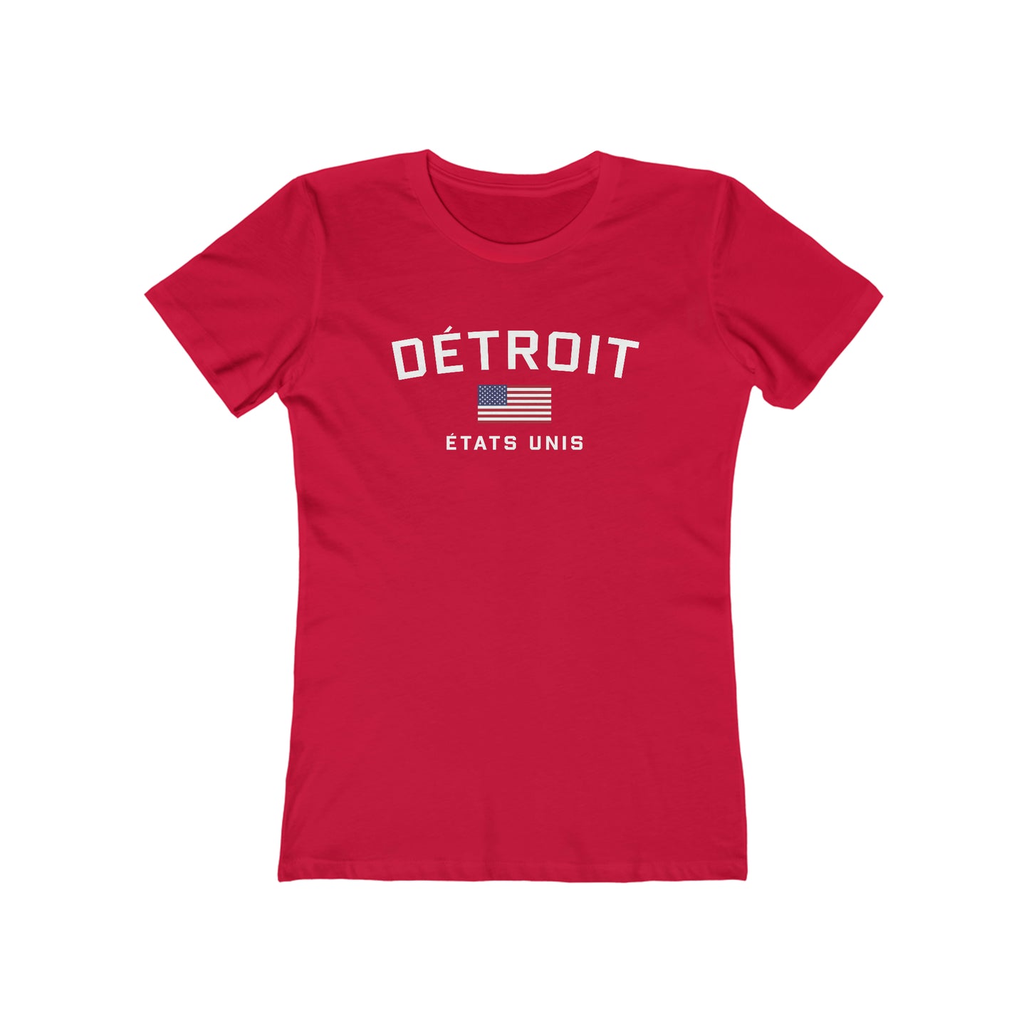 'Détroit États Unis' T-Shirt (w/USA Flag Outline) | Women's Boyfriend Cut