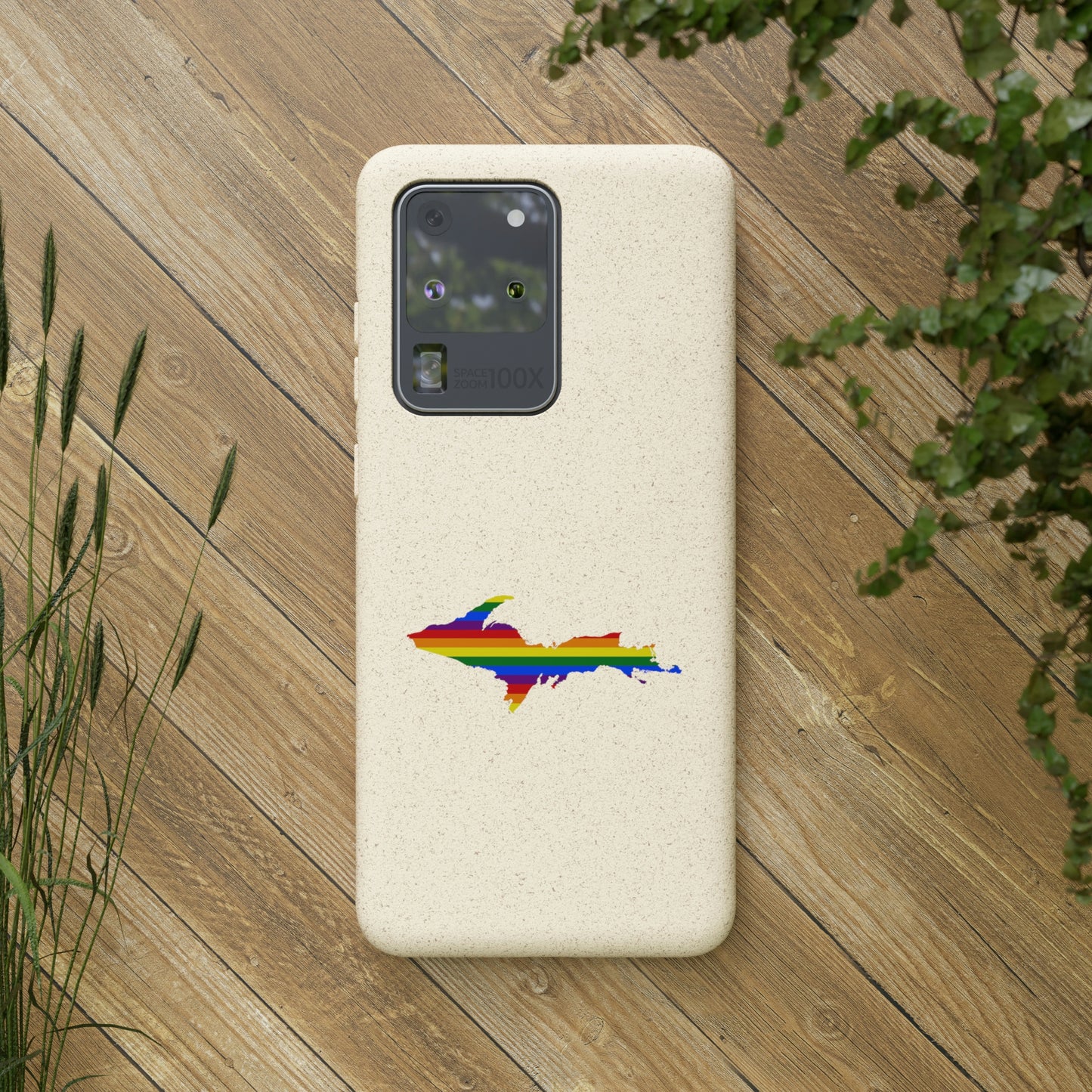 Michigan Upper Peninsula Biodegradable Phone Cases (w/ UP Pride Flag Outline) | Samsung Android