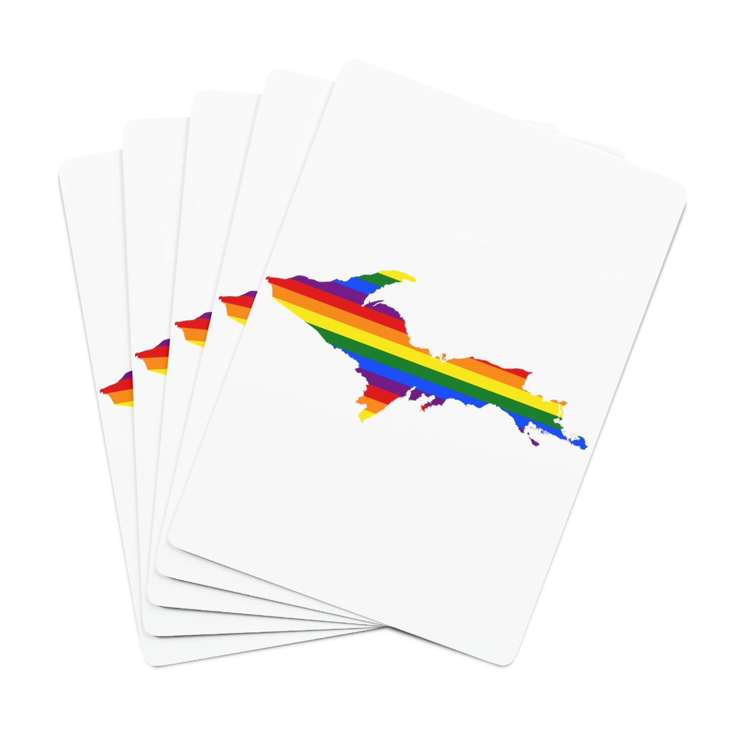 Michigan Upper Peninsula Poker Cards (w/ UP Pride Flag Outline)