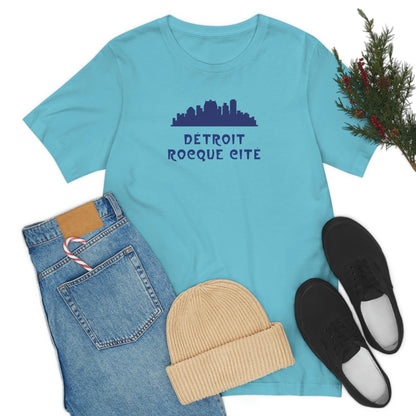 'Détroit Rocque Cité' with Skyline T-Shirt | Unisex Standard Fit