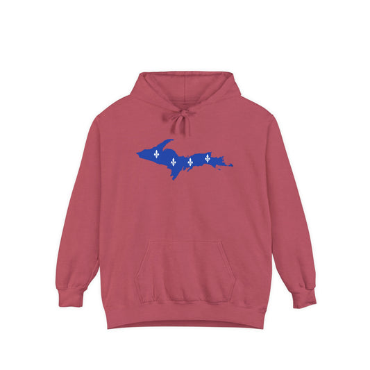 Michigan Upper Peninsula Hoodie (w/ UP Quebec Flag Outline) | Unisex Garment-Dyed