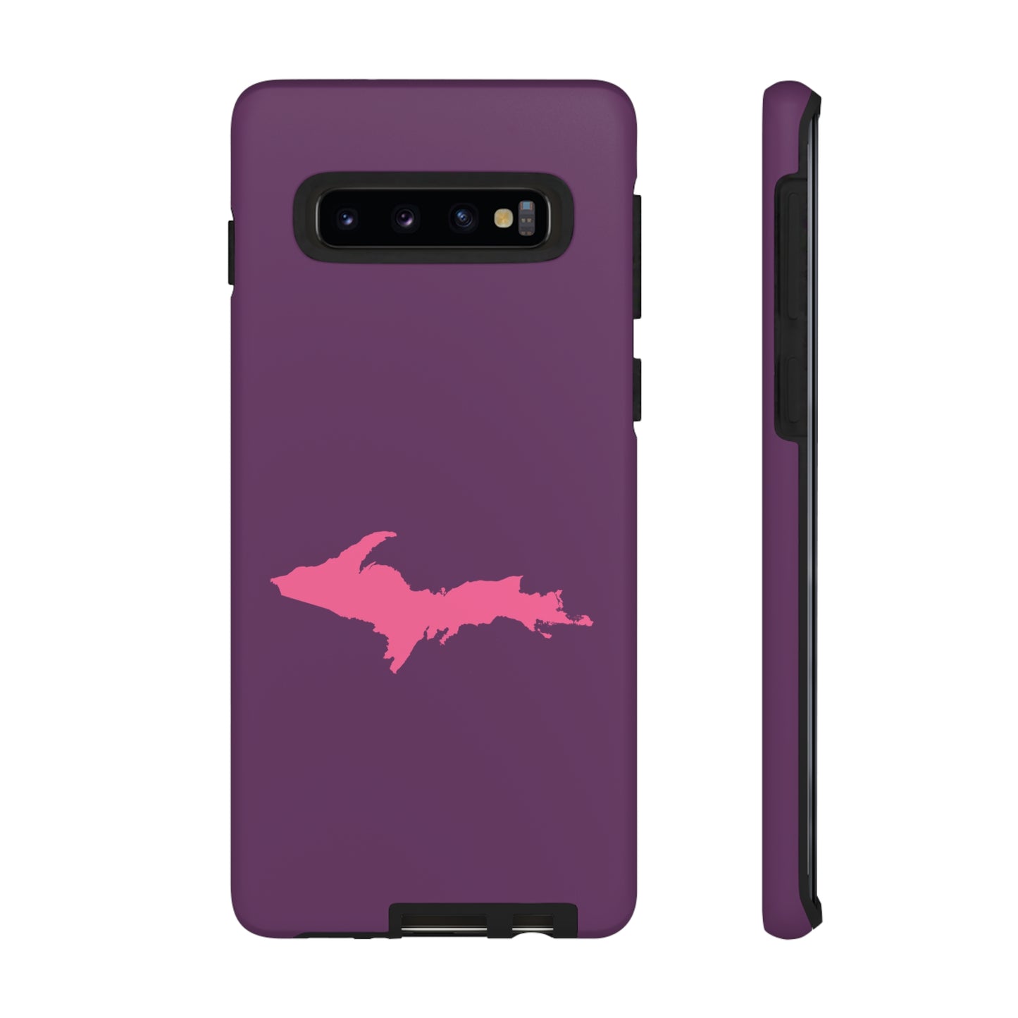 Michigan Upper Peninsula Tough Phone Case (Plum w/ Pink UP Outline) | Samsung & Pixel Android