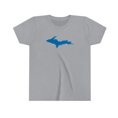 Michigan Upper Peninsula T-Shirt (w/ Azure UP Outline) | Youth Short Sleeve