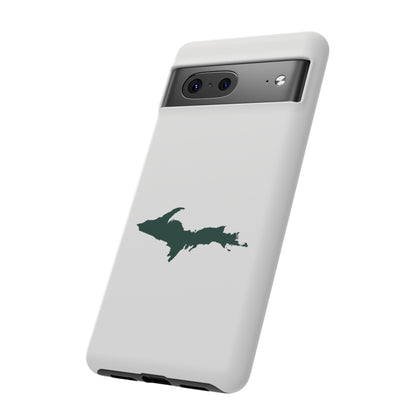 Michigan Upper Peninsula Tough Phone Case (Birch Bark White w/ Green UP Outline) | Samsung & Pixel Android