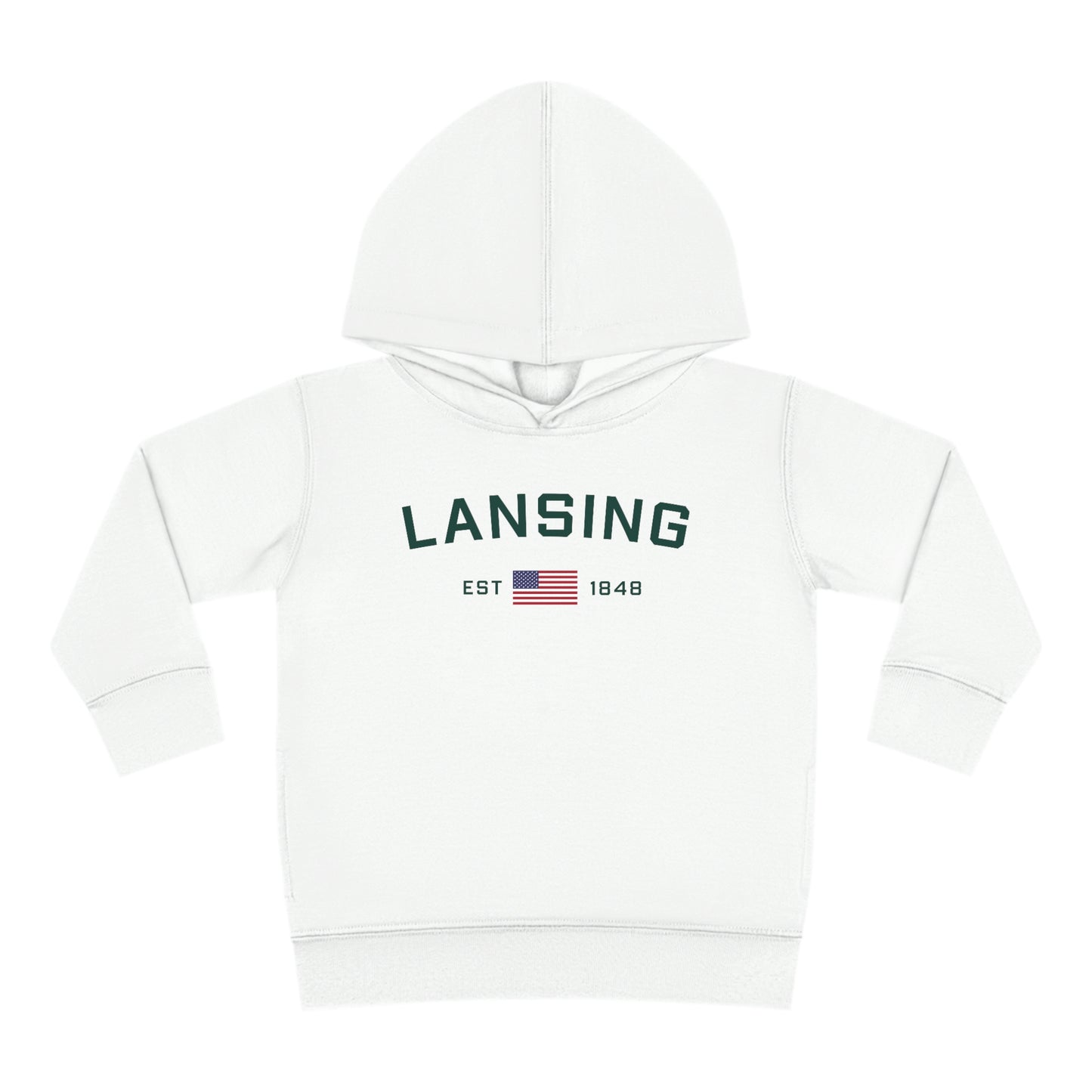 'Lansing EST 1848' Hoodie (w/USA Flag Outline) | Unisex Toddler