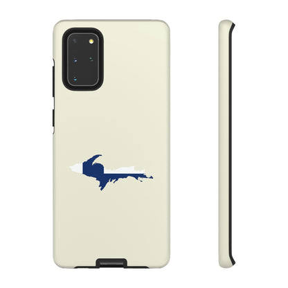 Michigan Upper Peninsula Tough Phone Case (Ivory Color w/ UP Finland Flag Outline) | Samsung & Pixel Android