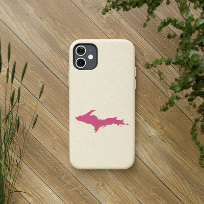 Michigan Upper Peninsula Biodegradable Phone Cases (w/ Pink UP Outline) | Apple iPhone