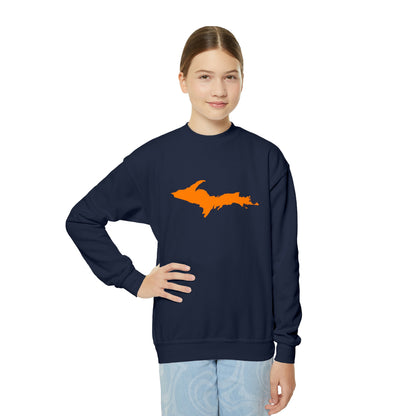 Michigan Upper Peninsula Youth Sweatshirt (w/ Orange UP Outline)