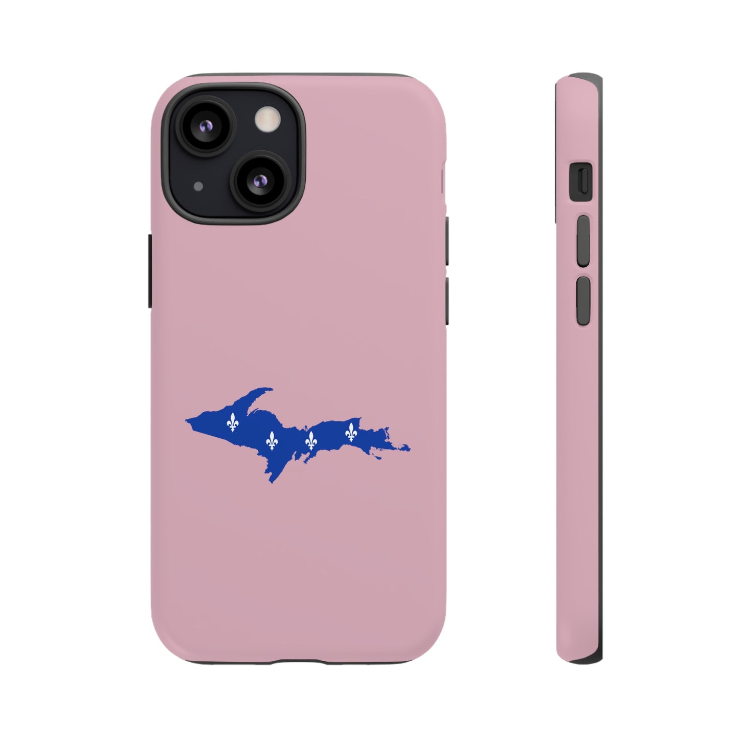 Michigan Upper Peninsula Tough Phone Case (Pink w/ UP Quebec Flag Outline) | Apple iPhone