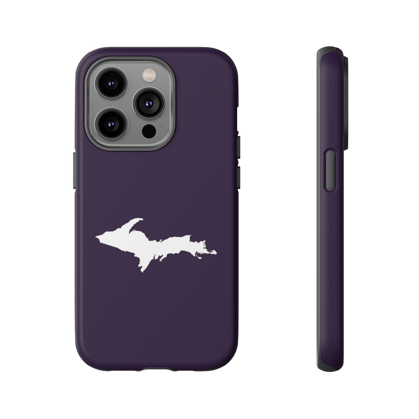 Michigan Upper Peninsula Tough Phone Case (Blackcurrant w/ UP Outline) | Apple iPhone