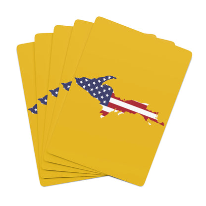 Michigan Upper Peninsula Poker Cards (Gold w/ UP USA Flag Outline)