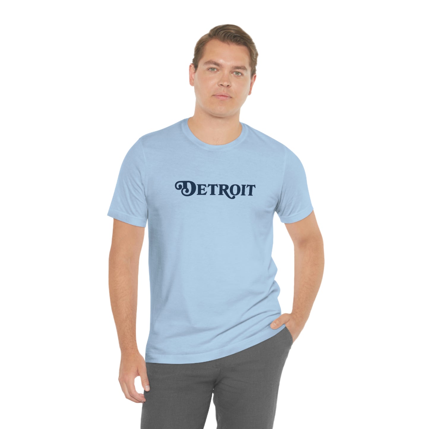 'Detroit' T-Shirt (Sloped Roman Font) | Unisex Standard Fit