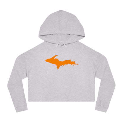 Michigan Upper Peninsula Hoodie (w/ Orange UP Outline) | Lightweight Cropped