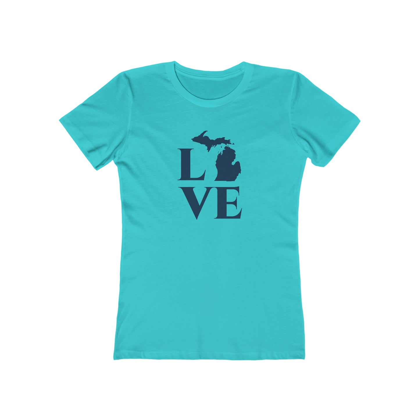 Michigan 'Love' T-Shirt (Roman Serif Font) | Women's Boyfriend Cut