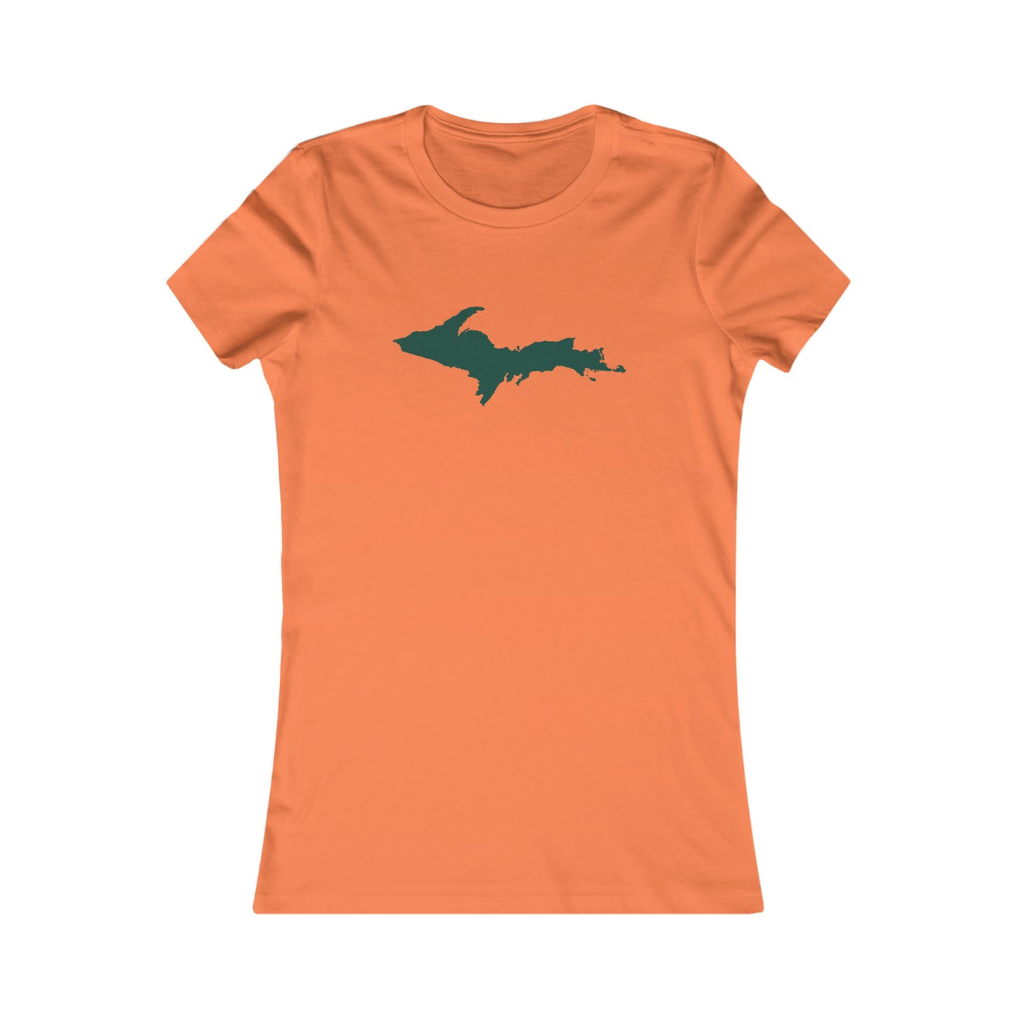 Michigan Upper Peninsula T-Shirt (w/ Green UP Outline) | Women's Slim Fit