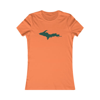 Michigan Upper Peninsula T-Shirt (w/ Green UP Outline) | Women's Slim Fit