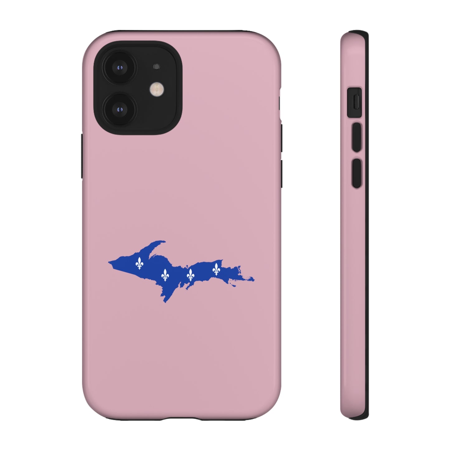 Michigan Upper Peninsula Tough Phone Case (Pink w/ UP Quebec Flag Outline) | Apple iPhone