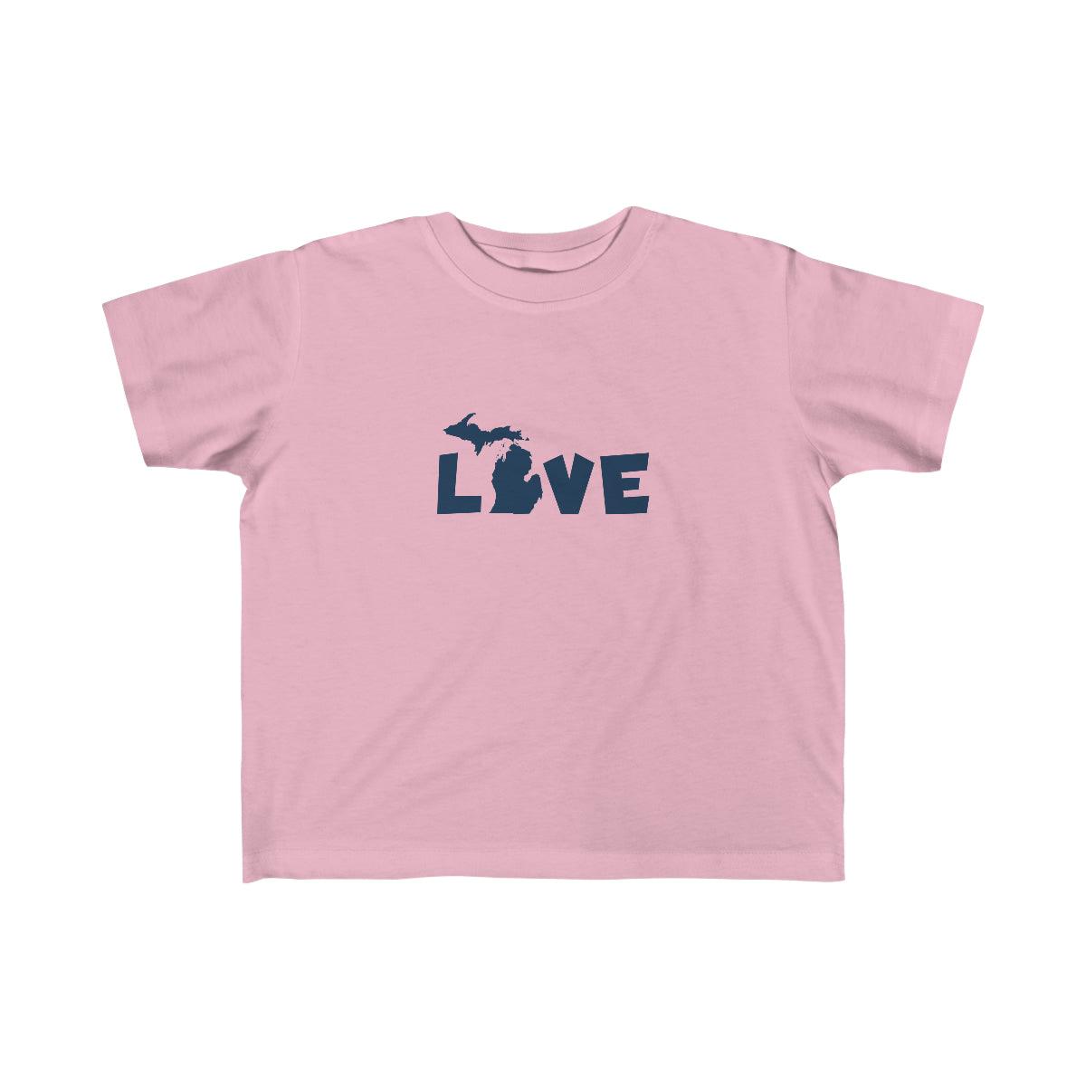 Michigan 'Love' T-Shirt  (Whimsical Sans Font) | Toddler Short Sleeve - Circumspice Michigan