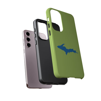 Michigan Upper Peninsula Tough Phone Case (Gooseberry Green w/ Azure UP Outline) | Samsung & Pixel Android