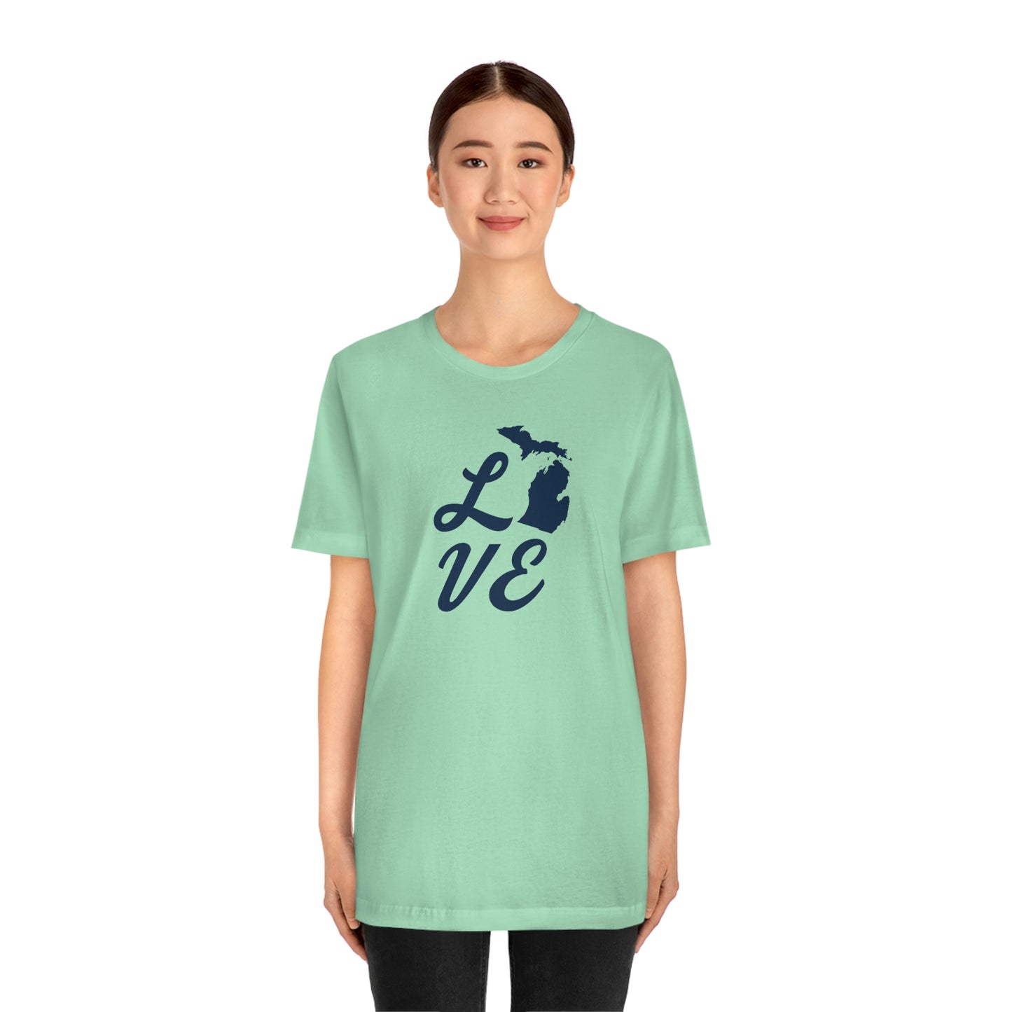 Michigan 'Love' T-Shirt (Retro Script Font) | Unisex Standard Fit