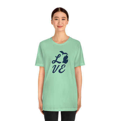 Michigan 'Love' T-Shirt (Retro Script Font) | Unisex Standard Fit