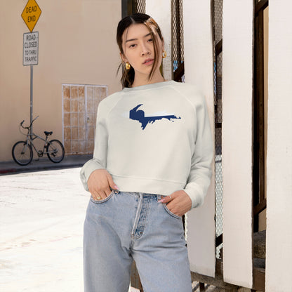 Michigan Upper Peninsula Sweatshirt (w/ UP Finland Flag Outline) | Cropped Mid-Length